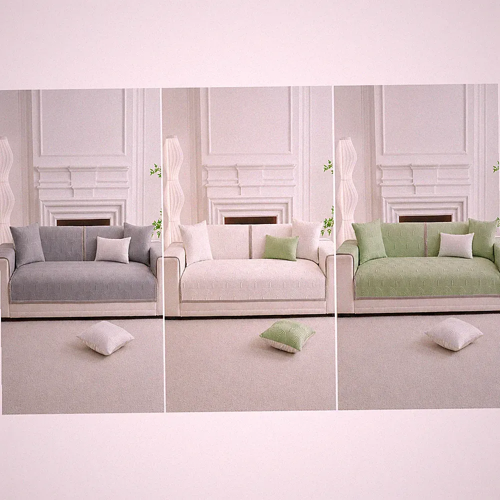 Quilted Sofa Cover Couch Protector Mat Non Slip Washable 3 Colors Modern Decor
