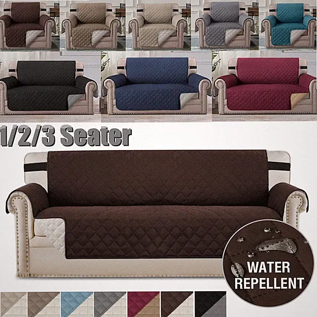 Quilted Sofa Cover Water Resistant Non-slip Couch Slipcover Pet Protector Mat