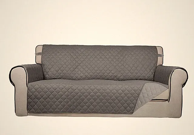 Quilted Sofa Cover Waterproof Reversible Couch Protector for Pets Kids