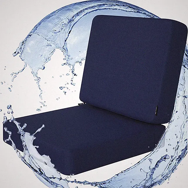 Rainproof 24x24 Outdoor Deep Seat Cushion Set, Fade Resistant, Blue