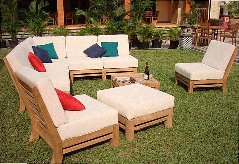 Ramled A-Grade Teak Wood 7pc Sectional Sofa Lounge Set Outdoor Garden Patio New