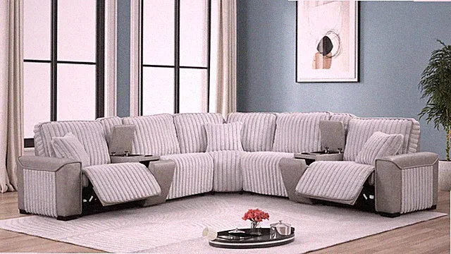 Ramona Reclining Gray Sectional Living Room Set
