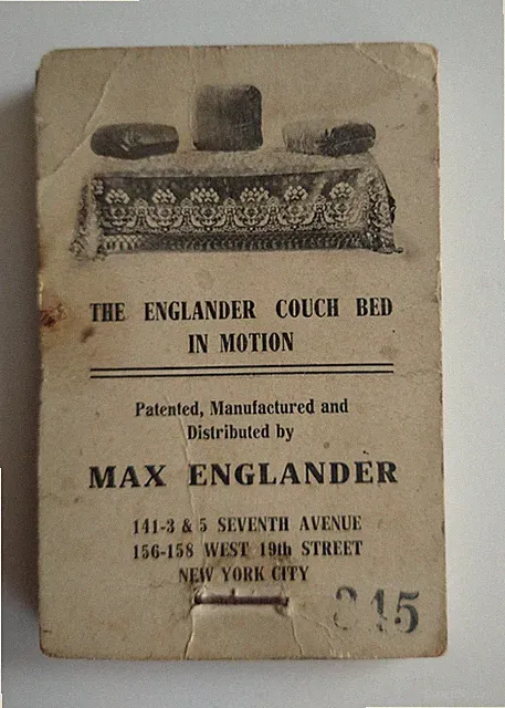 RARE Antique MAX ENGLANDER Couch Bed in Motion Instruction Book