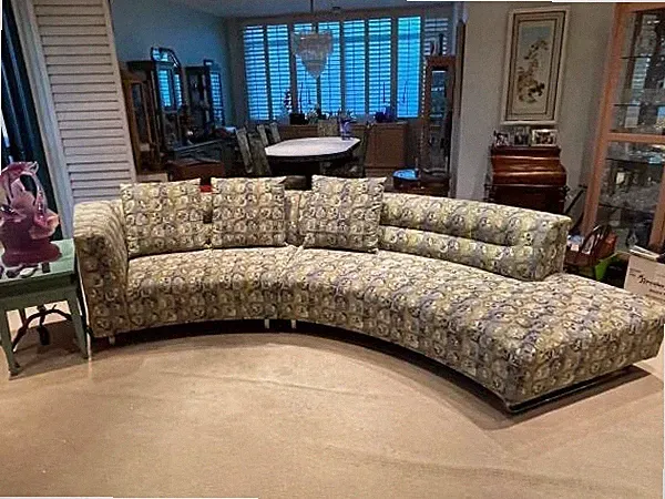 Rare Midcentury Modern Sofa 60’s Retro Style Vintage Couch Newly Upholstered LA