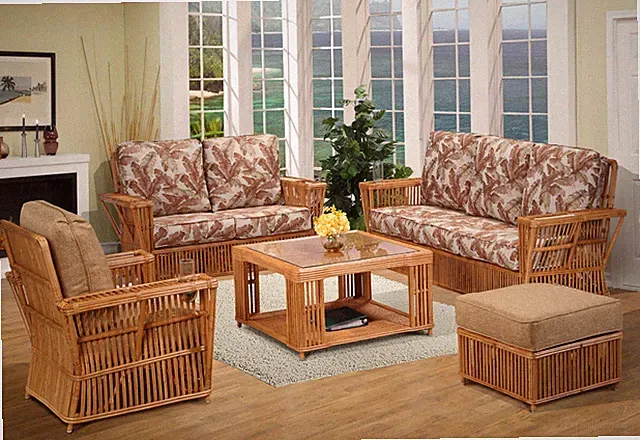 Rattan Living Room Furniture 5 Piece Sofa Set (#1840H)