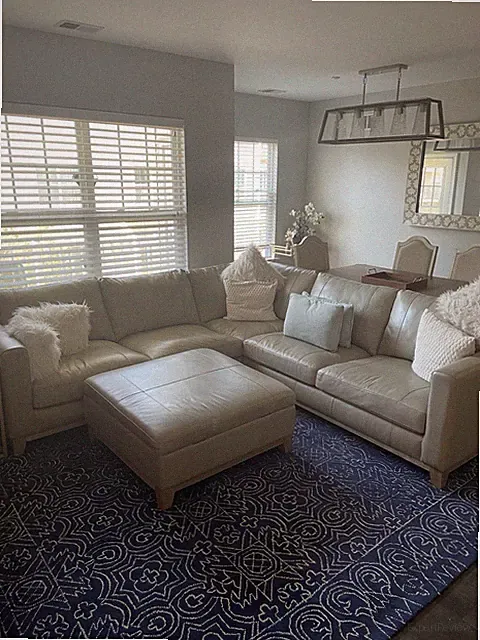 Raymour & Flanigan leather sectional sofa used Taupe Beige Color Great Condition