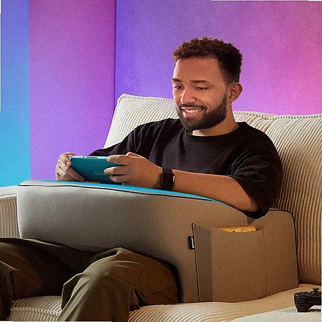 Reading Pillow with Armrests – Extra Large Memory Foam Gaming Pillow for Adul...