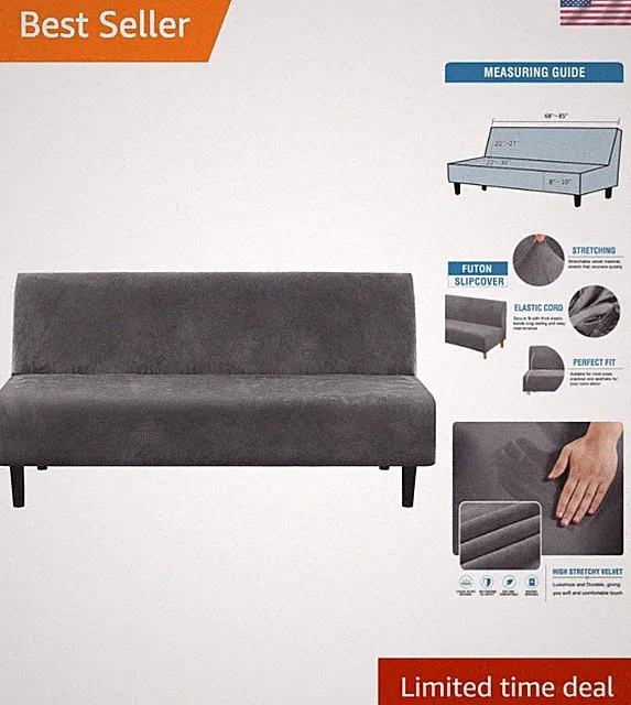Real Velvet Futon Cover Armless Sofa Covers Sofa Bed Covers Stretch Futon Cou...