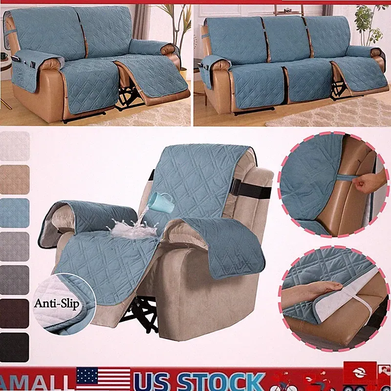 Recliner Chair Cover Slipcover Waterproof Anti-Slip Pet Mat Sofa Protector Cover