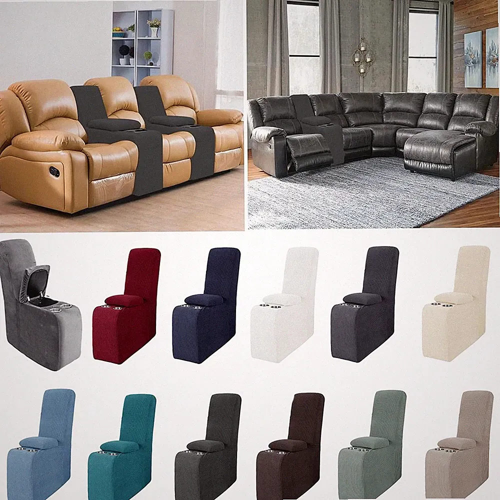 Recliner Console Cover Stretch Additional Middle Console With Holder Slipcovers