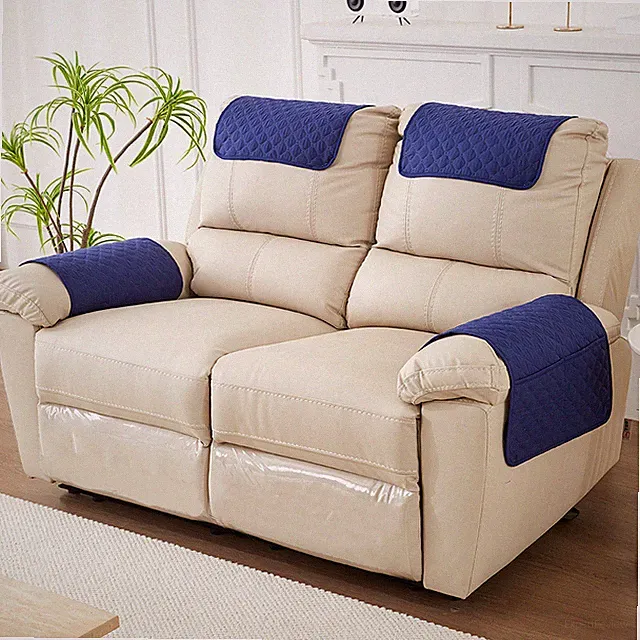 Recliner Headrest Cover Sofa Armrest Cover With Pockets Sofa Headrest Protector