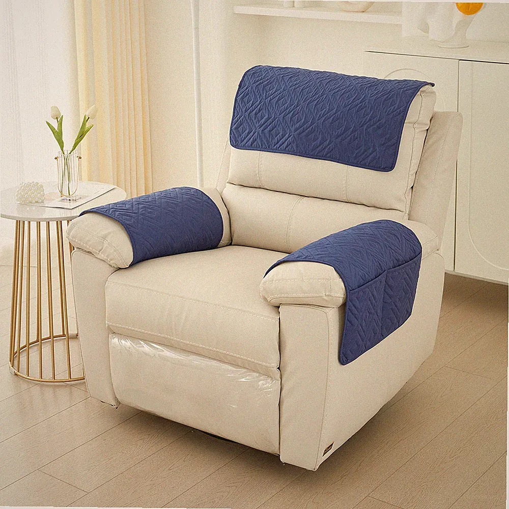 Recliner Headrest Sofa Cover Armrest Cover With Pockets Sofa Headrest Protector