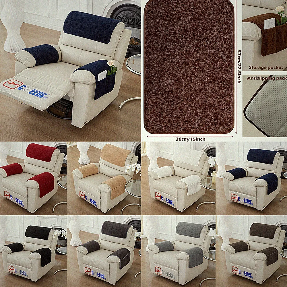 Recliner Headrest Sofa Cover Velvet Armrest Cover Cushion Furniture Protector