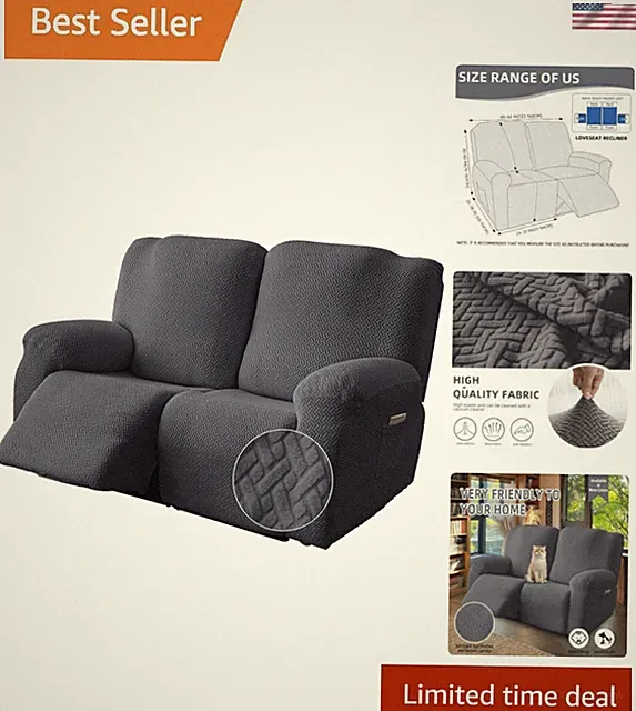Recliner Loveseat Covers, Stretch Reclining Sofa Covers, 2 Seater Couch Cushi...
