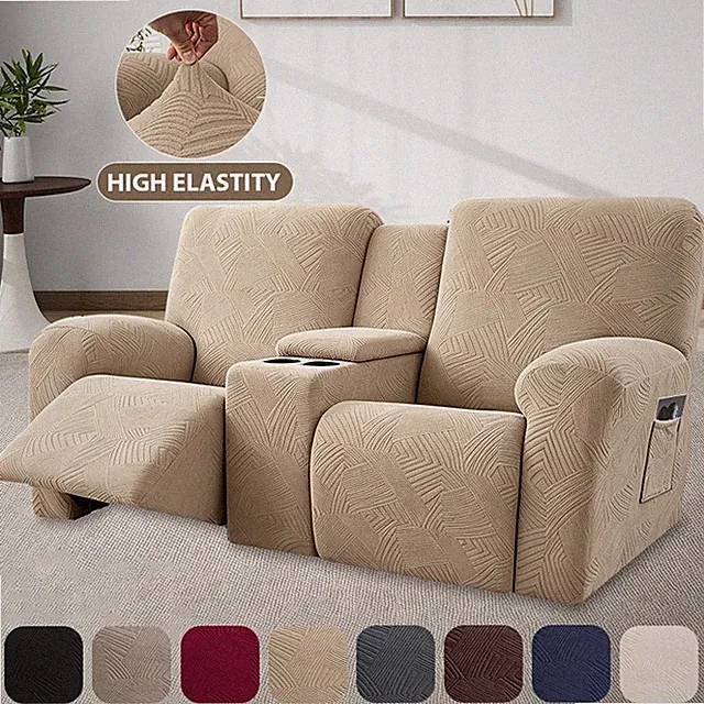 Recliner Loveseat Covers with Console,2 Seater Stretch Reclining Sofa Covers