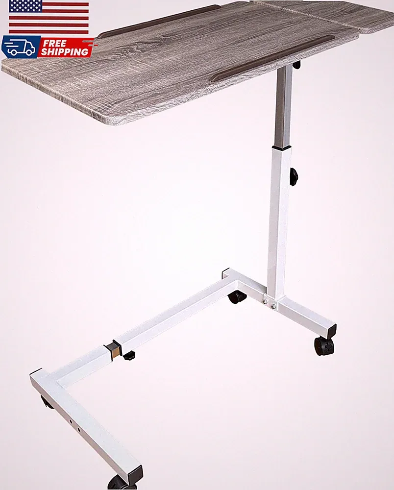 Recliner Table, over the Bed Table with Wheels Adjustable Width & Height NEW