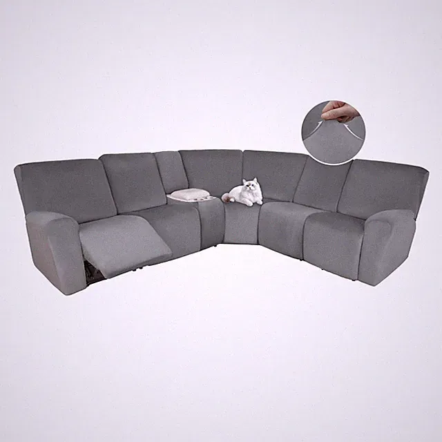 Reclining Sectional Couch Covers Velvet L Shaped Sectional Sofa Cover Washabl...