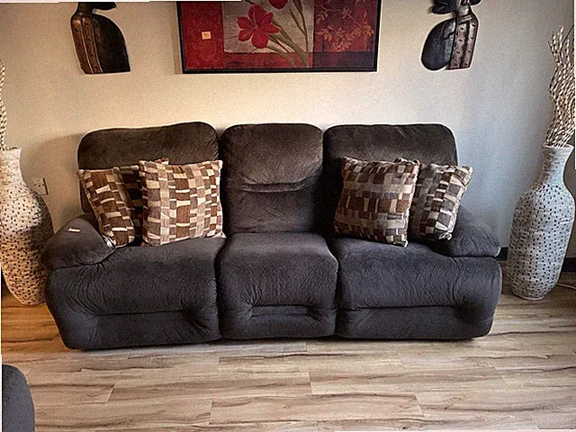 ￼Reclining Sofa And Loveseat. Both couches separate for easy moving and storage