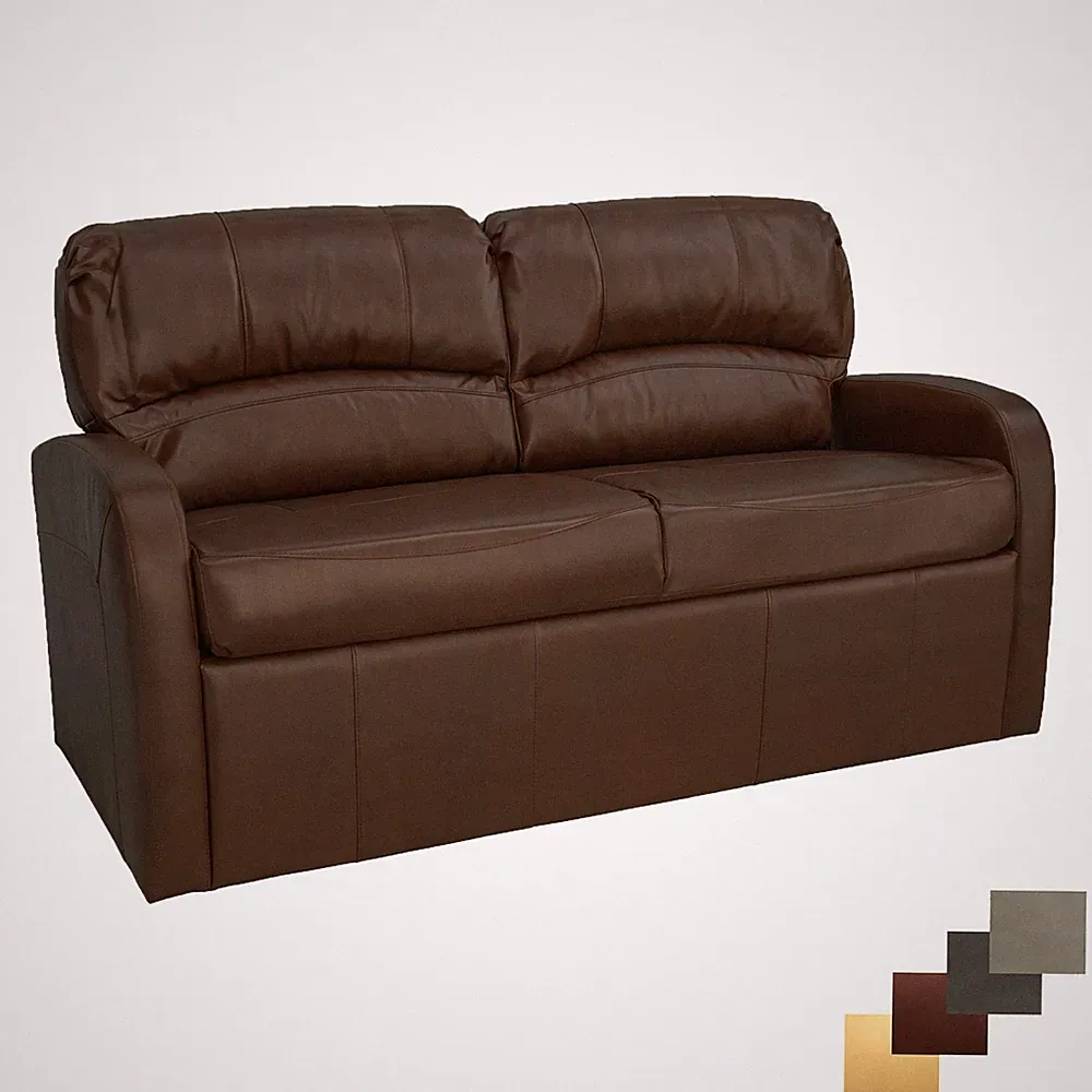 RecPro Charles 60" Jack Knife RV Sleeper Sofa with Arms Mahogany RV Furniture