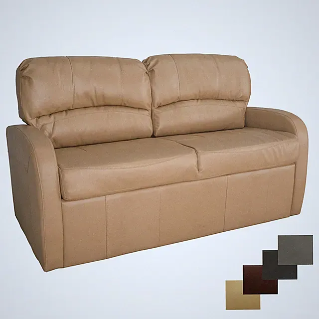 RecPro Charles 60" Toffee Jack Knife RV Sleeper Sofa Couch with Arms Furniture