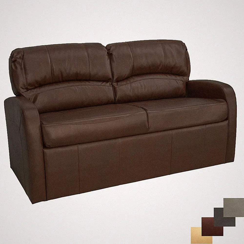 RecPro Charles 70" Mahogany Jack Knife RV Sleeper Sofa Couch with Arms Furniture