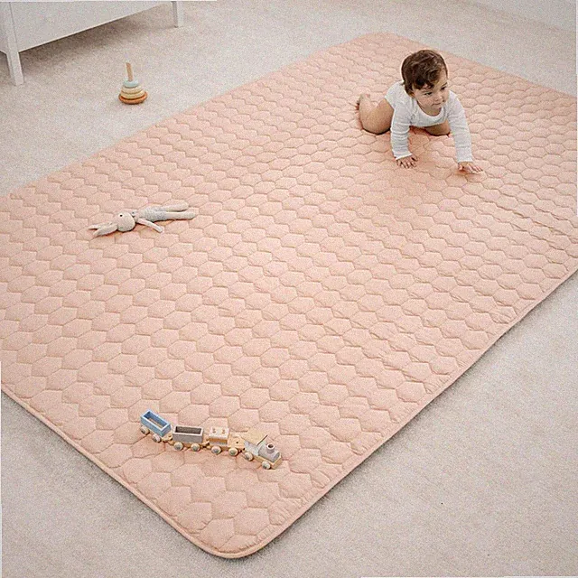Rectangle Kids Play Mat - Large 60 X 96 Inches Soft Quilted Baby Floor Mat with