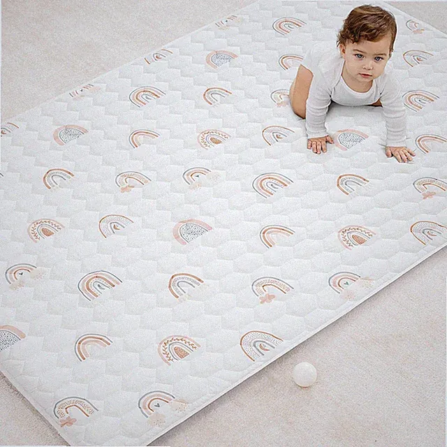 Rectangle Kids Play Mat - Medium 48 x 72 inches Soft Quilted Baby Floor Mat w...