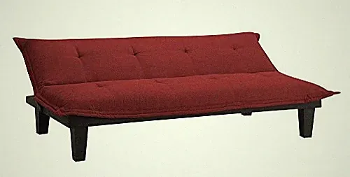 RED - DHP LODGE CONVERTIBLE FUTON COUCH BED WITH MICROFIBER UPHOLSTERY AND WOOD