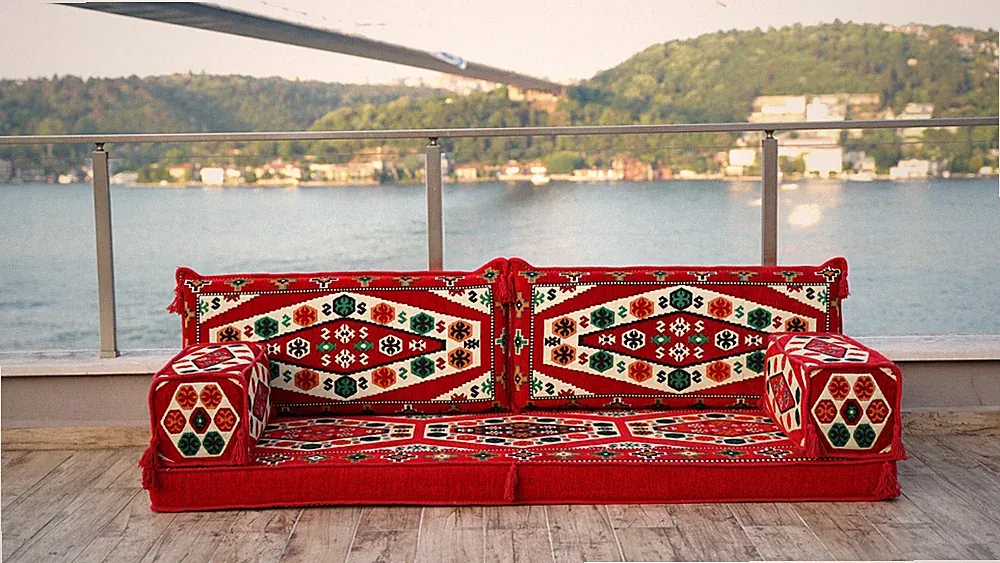 Red Sectional Sofas, Arabic Floor Sofa, Sofa Vintage, 70s Sofa, Futon Sofa Bed