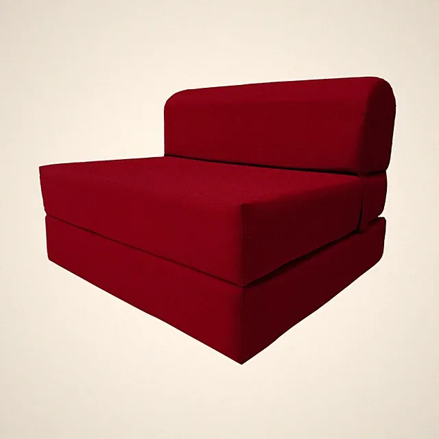 Red Sleeper Chair Folding Foam Bed, Sleepover Convertible Sofa 6 x 36 x 70