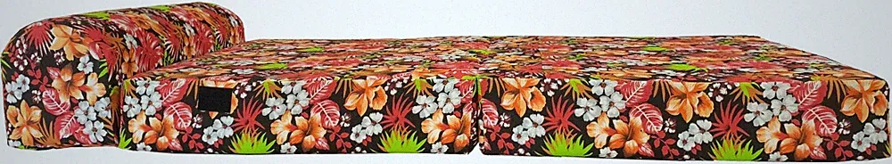 Red Tropical Flowers Sleeper Chair Folding Foam Bed, Sofa Beds 6 x 36 x 70