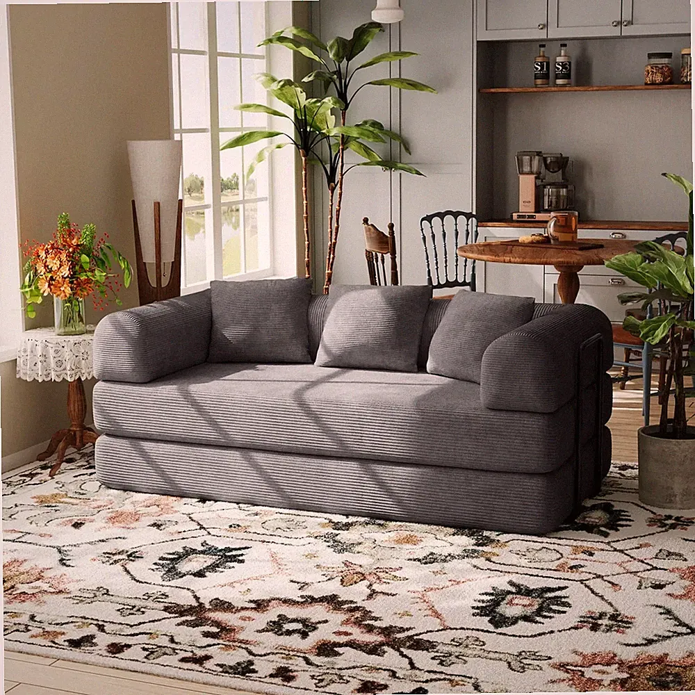 (REDUCED) Bonelesse Sleeper Sofa (King) (Gray)
