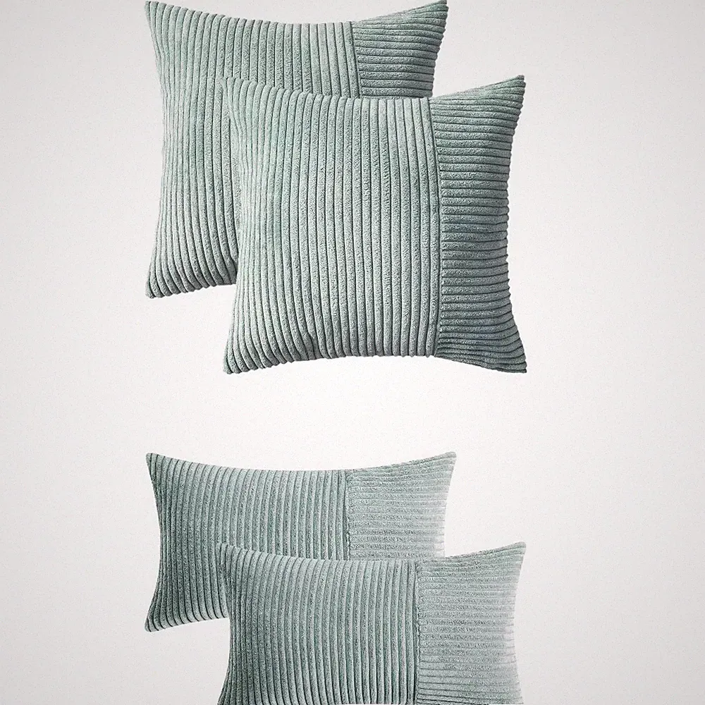 REGALWOVEN 4 Pcs Modern Strip Decorative Throw Pillow Covers for Couch Bed