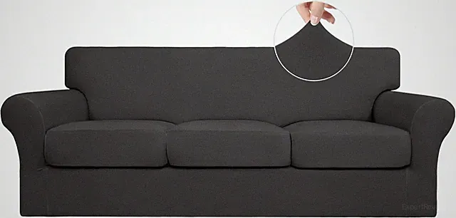 Rejuvenating 4-Piece Stretch Sofa Slipcover for 3 Cushion Furniture - Easy Care