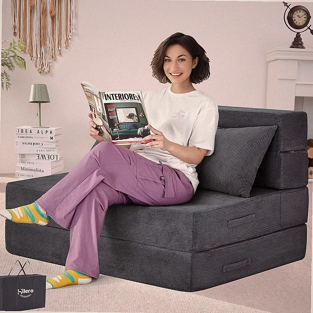 Removable Cover Convertible Sofa Bed - Durable, Easy-Clean, Space-Saving Design