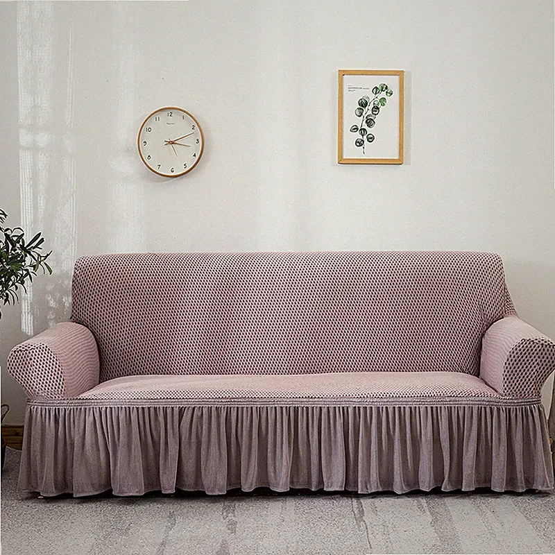 Removable Sofa Cover Ruffle Couch Covers Slipcover Furniture Protector Decor