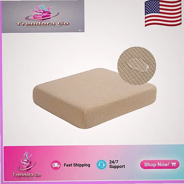 Removable Water-Resistant Couch Cushion Covers in Sand - Easy Care & Stylish