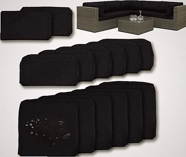 Replacement Cushion Covers Sigmat 14 Pack Black