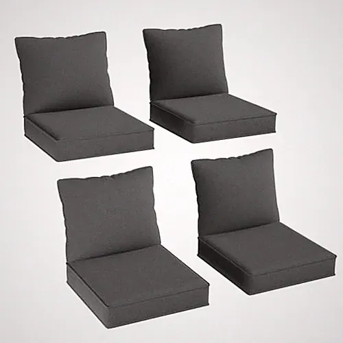 Replacement Cushions for Outdoor Furniture, 4-Piece Outdoor Cushions for Grey