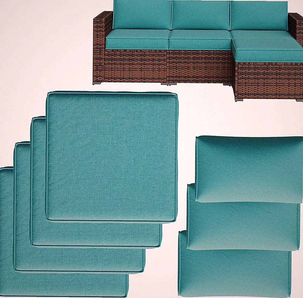 Replacement Cushions for Outdoor Furniture, 7-Piece Outdoor Cushions for Patio F