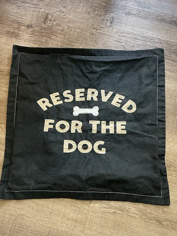 Reserved For Dog Couch Pillow Cover Cotton Navy 18x18 Dog Lover