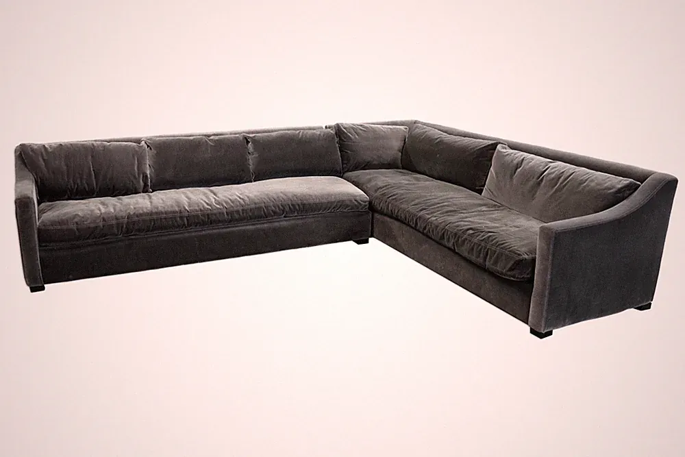Restoration Hardware Contemporary Modern Two Piece Lounge Sectional Sofa