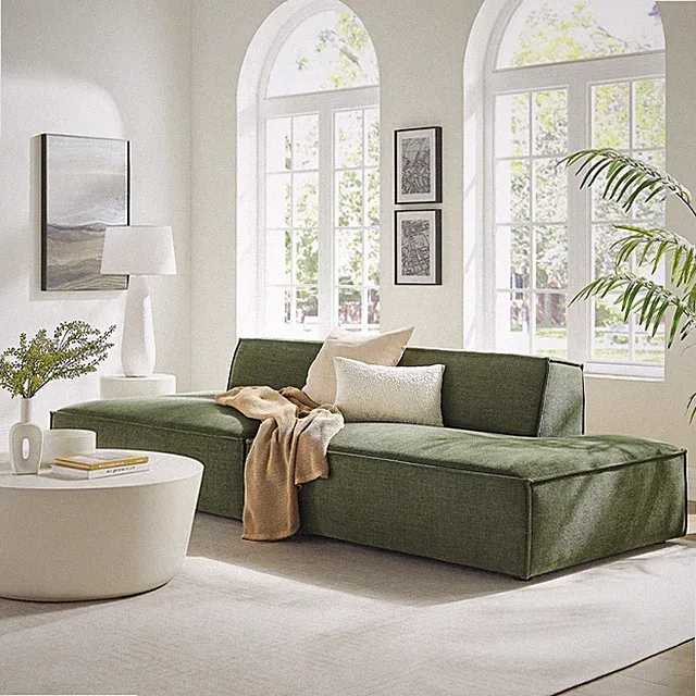 Restore 2-Piece Performance Fabric Upholstered Modular Loveseat in Foliage