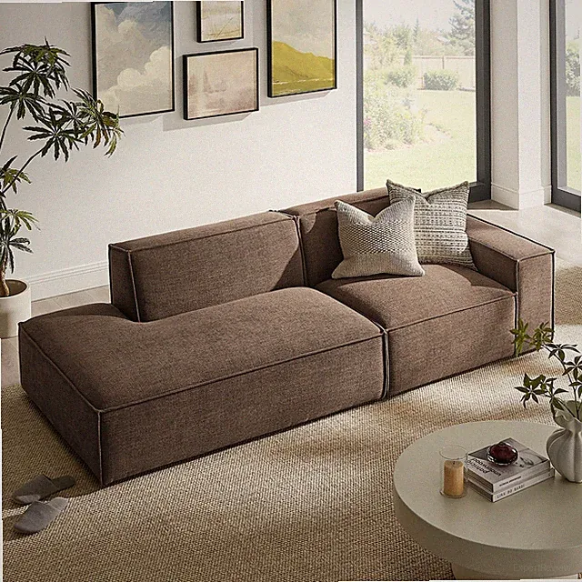 Restore 2-Piece Performance Fabric Upholstered Modular Loveseat in Mocha