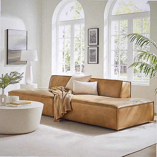 Restore 2-Piece Vegan Leather Modular Sofa in Toast
