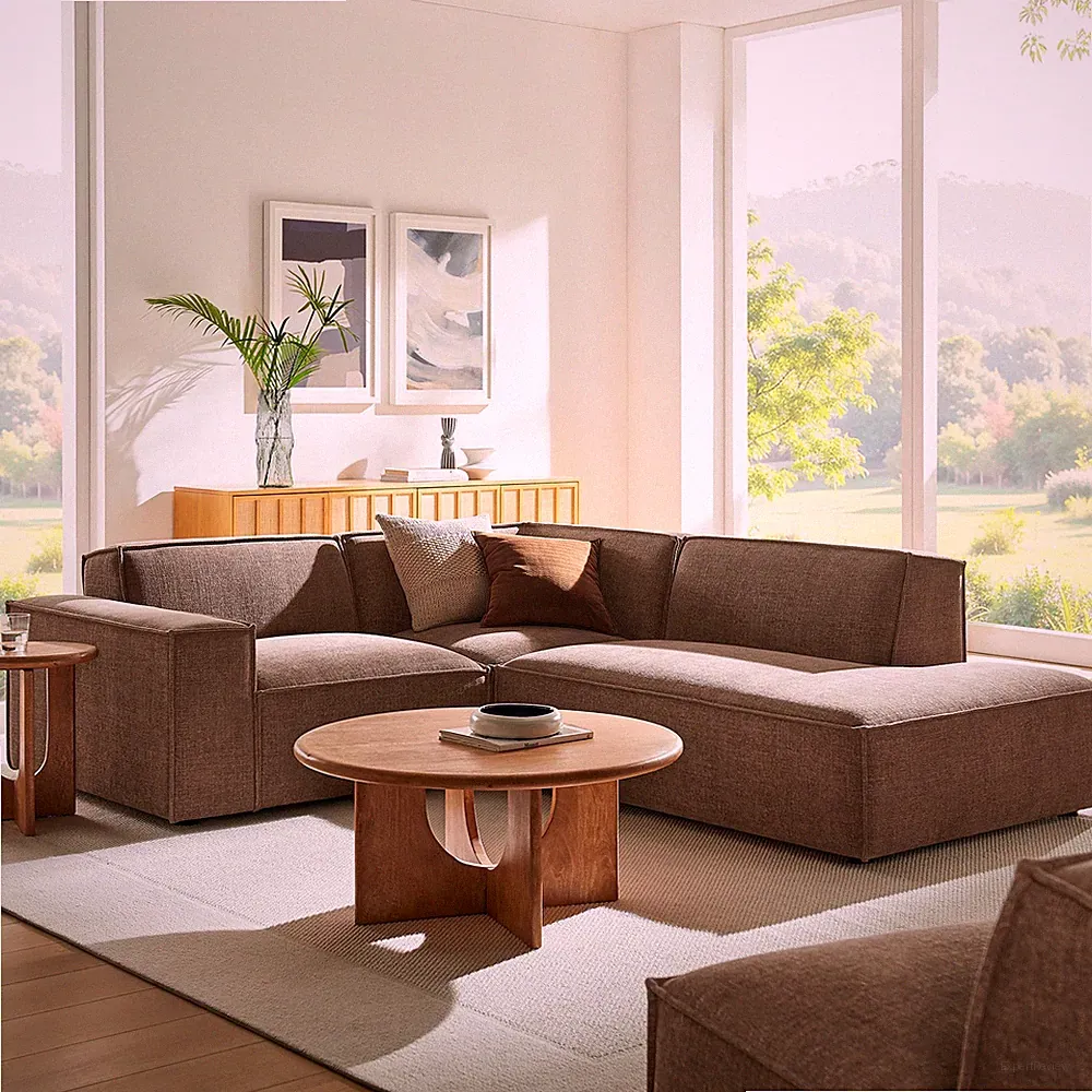 Restore 3-Piece Performance Fabric Upholstered Modular L-Shaped Sectional Sofa