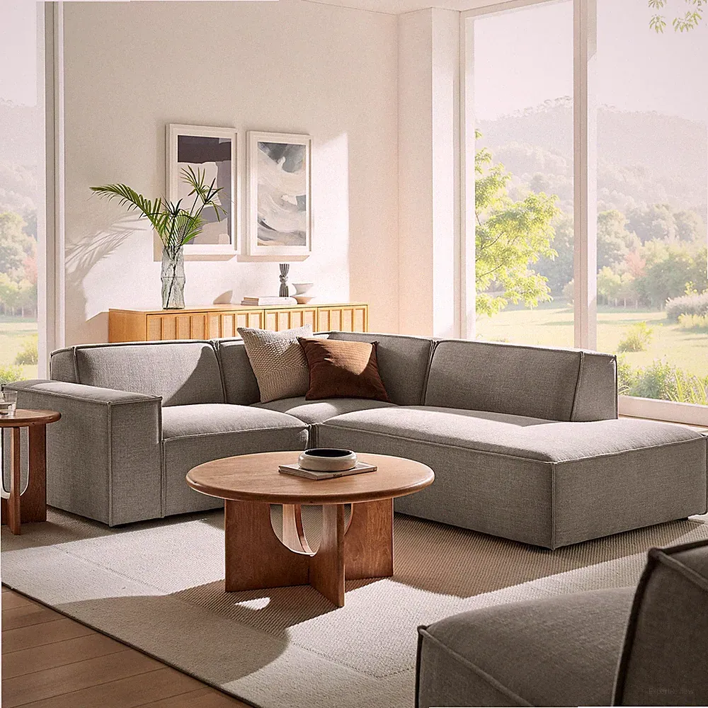 Restore 3-Piece Performance Fabric Upholstered Modular L-Shaped Sectional Sofa