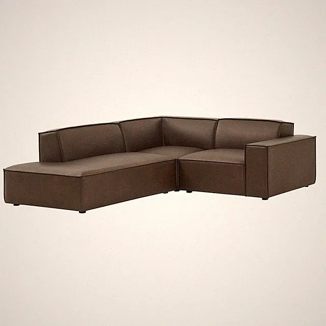 Restore 3-Piece Vegan Leather Modular L-Shaped Sectional Sofa