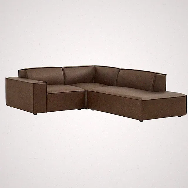 Restore 3-Piece Vegan Leather Modular L-Shaped Sectional Sofa