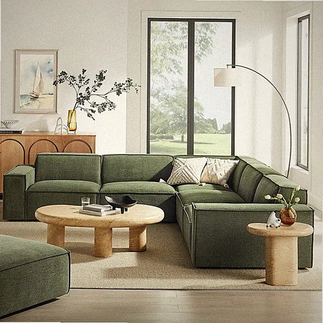 Restore 5-Piece Performance Fabric Upholstered Modular L-Shaped Sofa